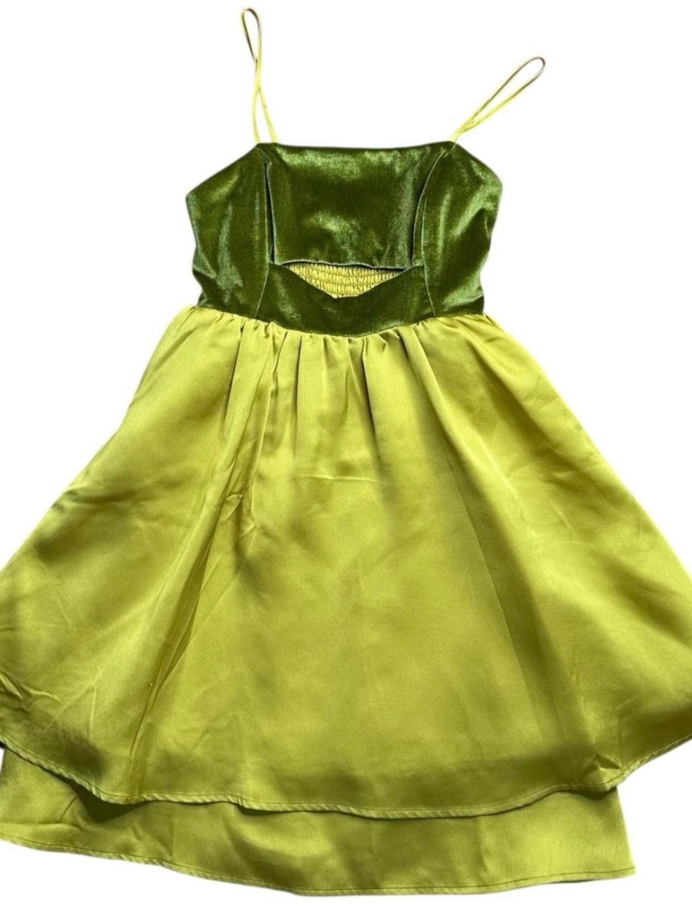 Du Paradis Green Velvet Dress